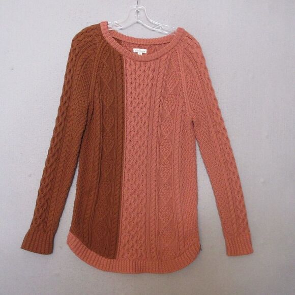 L.L. Bean Sweaters - LL Bean‎ Signature Sweater Small Fisherman Cable Knit Zipper Tunic Colorblock